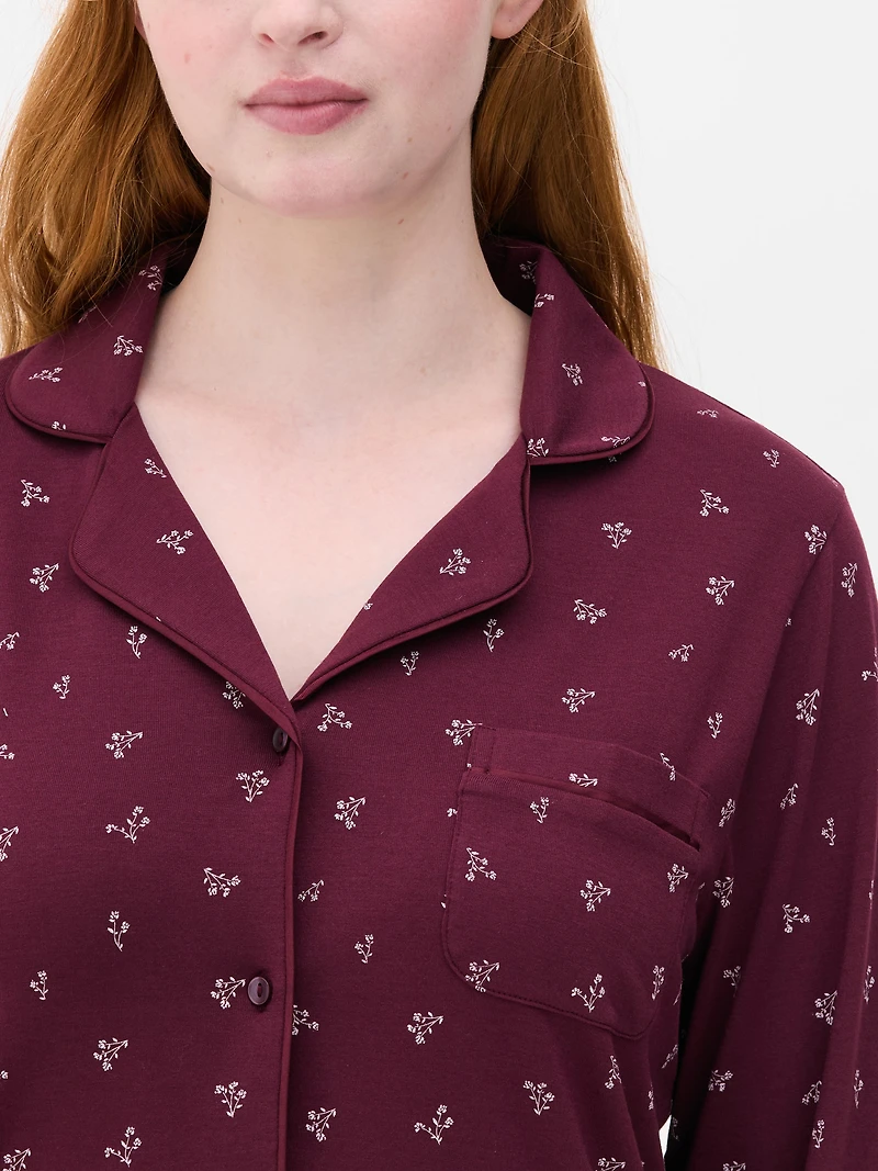 Printed Boyfriend Pajama Set