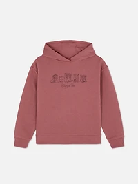 Girls Dark Pink 7-14yrs | Printed Pullover Hoodie