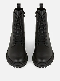 Flat Lace-Up Boots