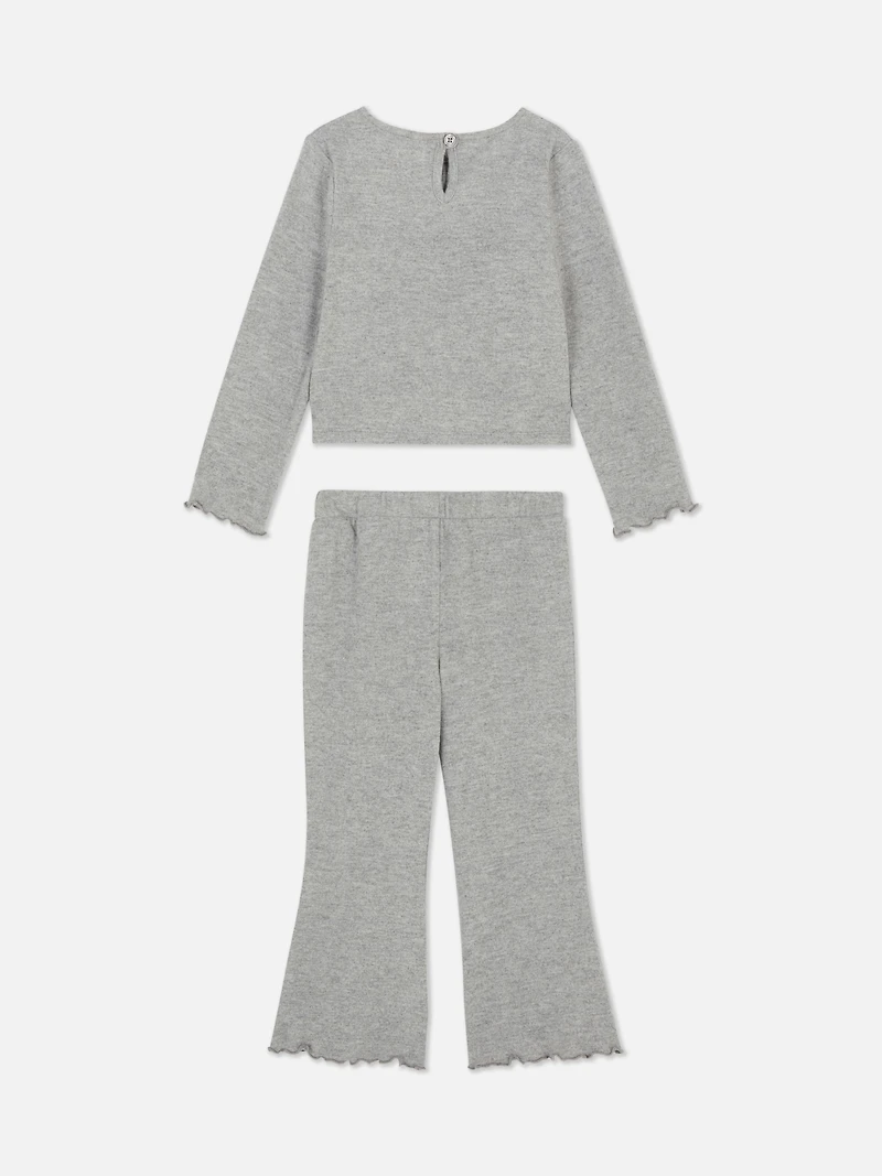 Bow T-Shirt and Flared Leggings