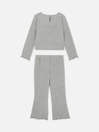 Bow T-Shirt and Flared Leggings