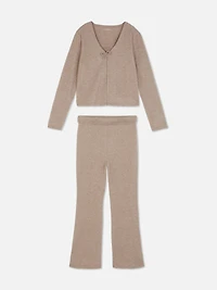 7-15yrs | V-Neck Cardigan and Leggings Set