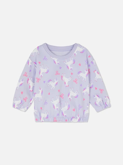 Baby Girls Light Purple 0-36mths | Printed Sweatshirt