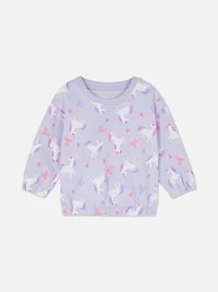 Baby Girls Light Purple 0-36mths | Printed Sweatshirt