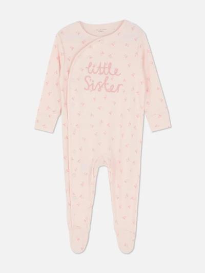 0-24mths | Little Sister Wrap-Front Sleepsuit