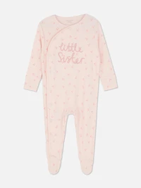 0-24mths | Little Sister Wrap-Front Sleepsuit