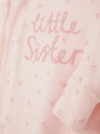 0-24mths | Little Sister Wrap-Front Sleepsuit