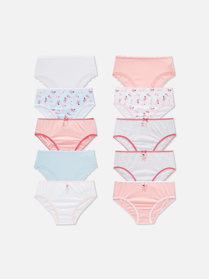 1.5-14yrs | 10pk Ballerina Graphic Briefs