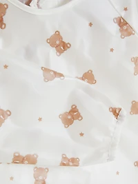 Bear Print Coverall Bib