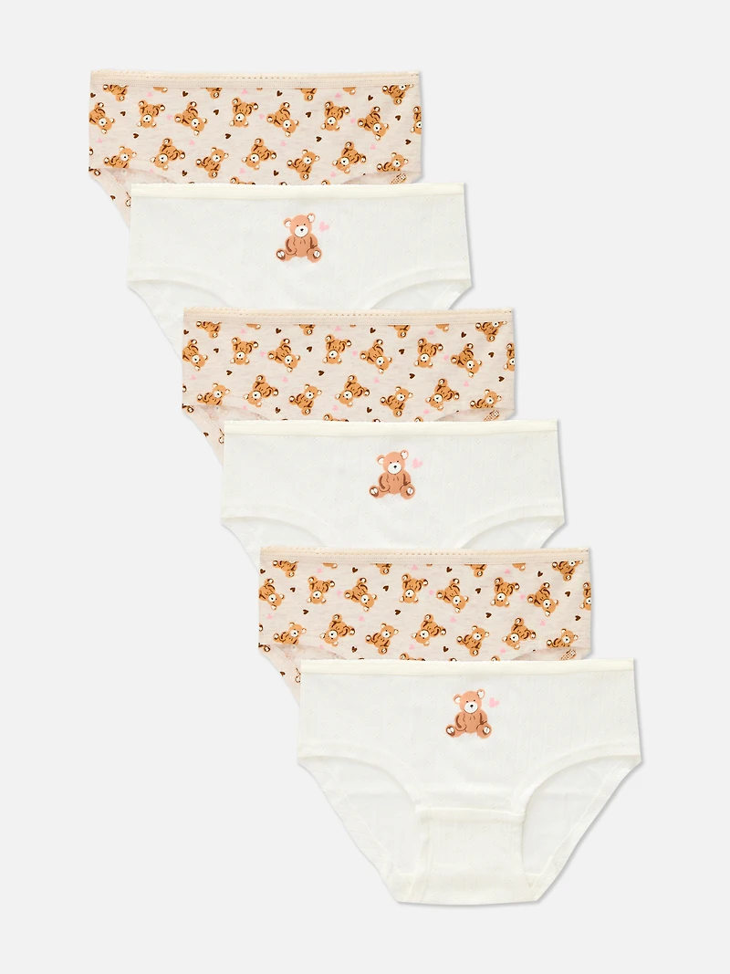 2-15yrs | 6pk Pointelle Teddy Hipster Briefs