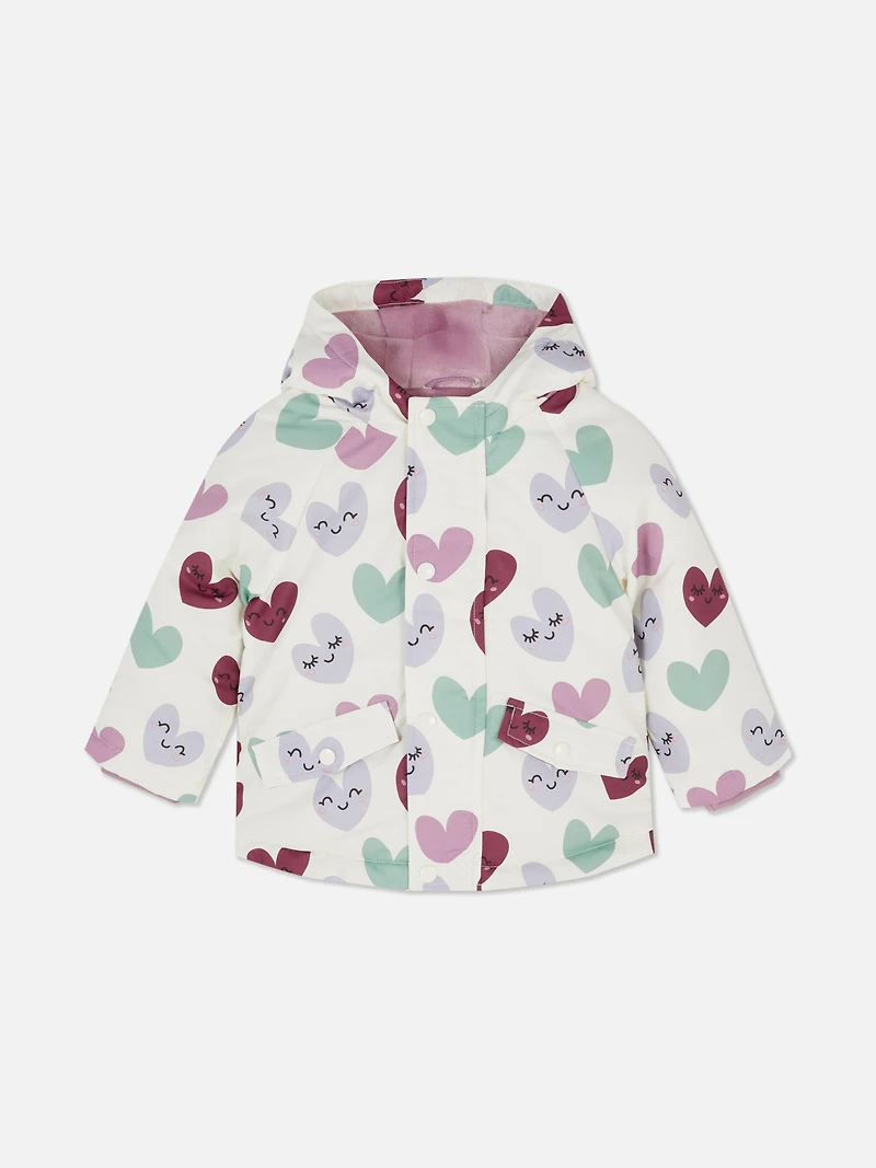 0-36mths | Heart Print Rain Jacket