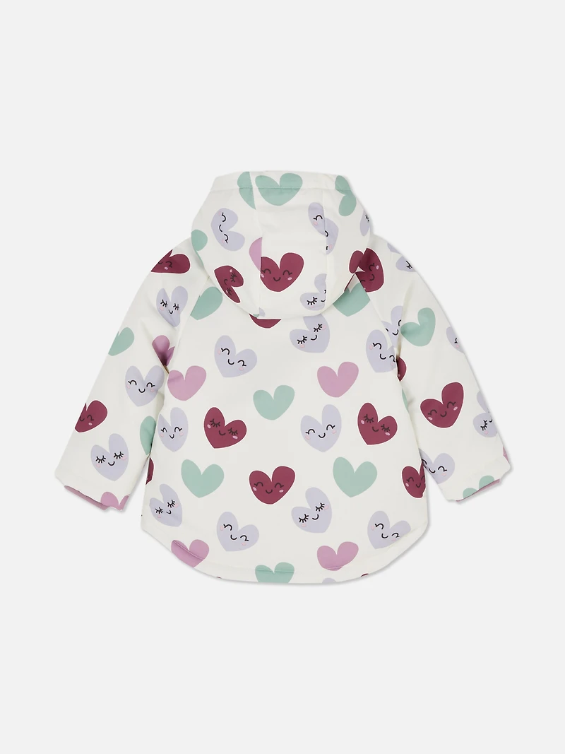 0-36mths | Heart Print Rain Jacket