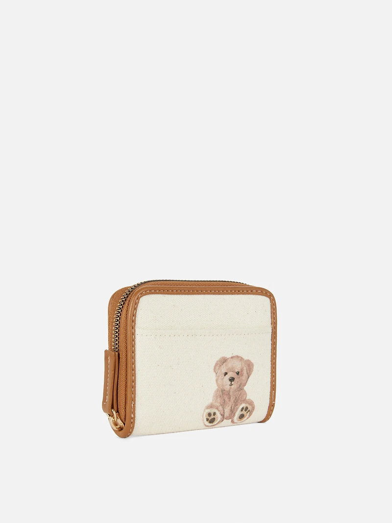 Teddy Bear Zip-Up Wallet
