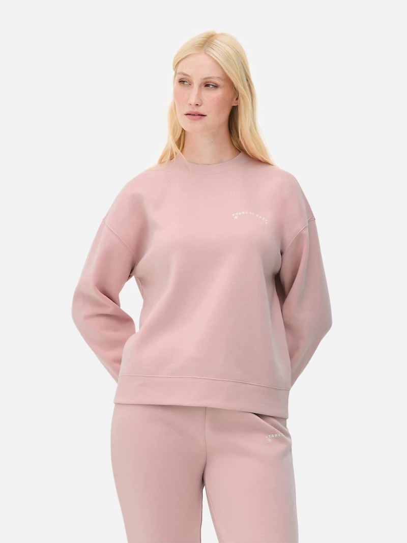 Women's Pink Printed Sweatshirt