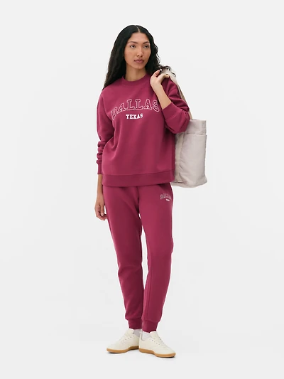 Women's Wine Printed Sweatshirt