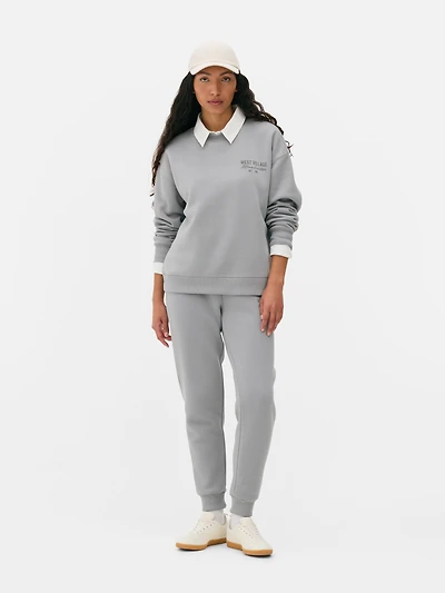 Women's Gray Printed Sweatshirt