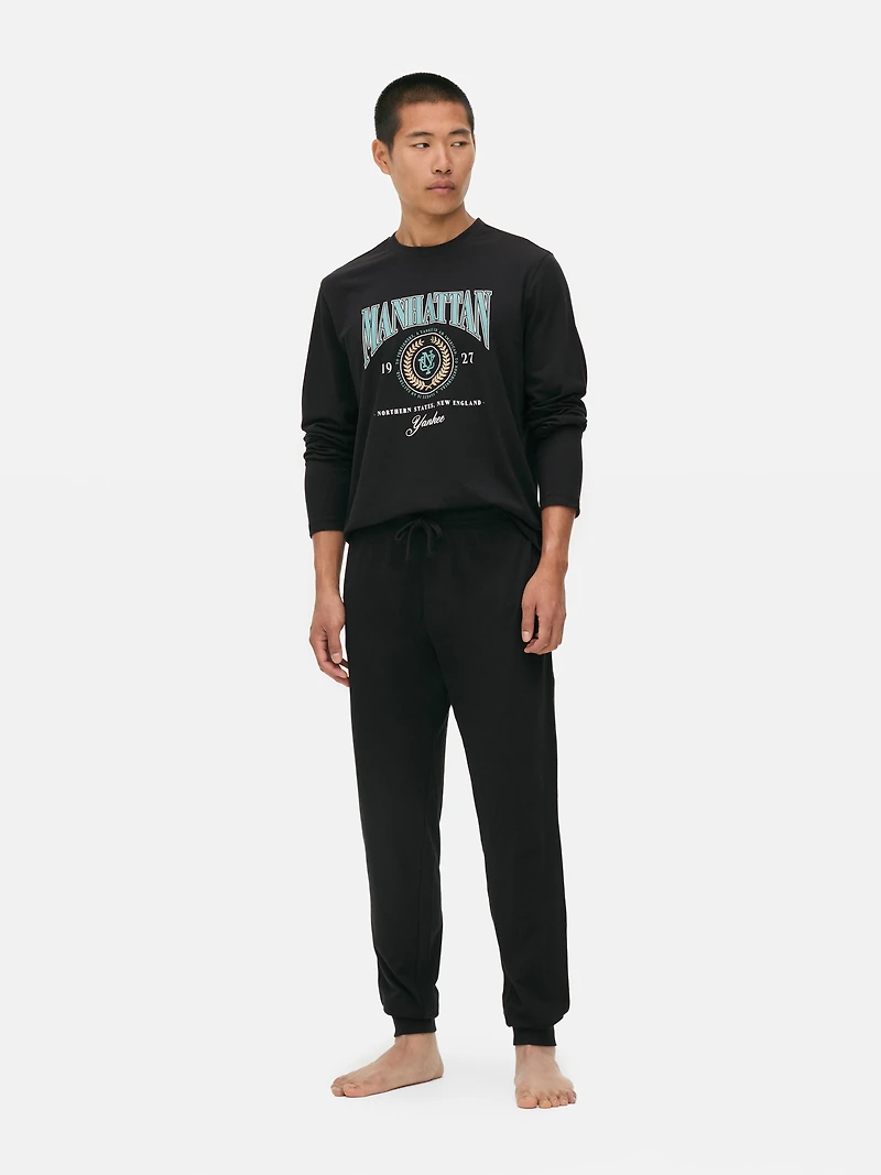 Printed Long Pajama Set