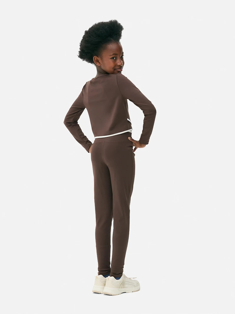 2-15yrs | Performance Contrast Waistband Leggings
