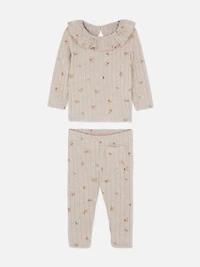 0-36mths | Ribbed Long Sleeve T-Shirt and Leggings Set