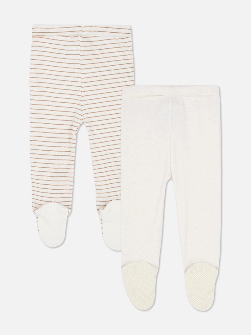 0-18mths | 2pk Footed Leggings