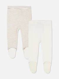 0-18mths | 2pk Footed Leggings