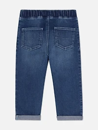 Turn-Up Stretch Waist Jeans
