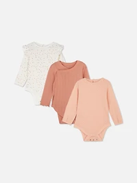 0-18mths | 3pk Room to Grow Long Sleeve Newborn Bodysuits