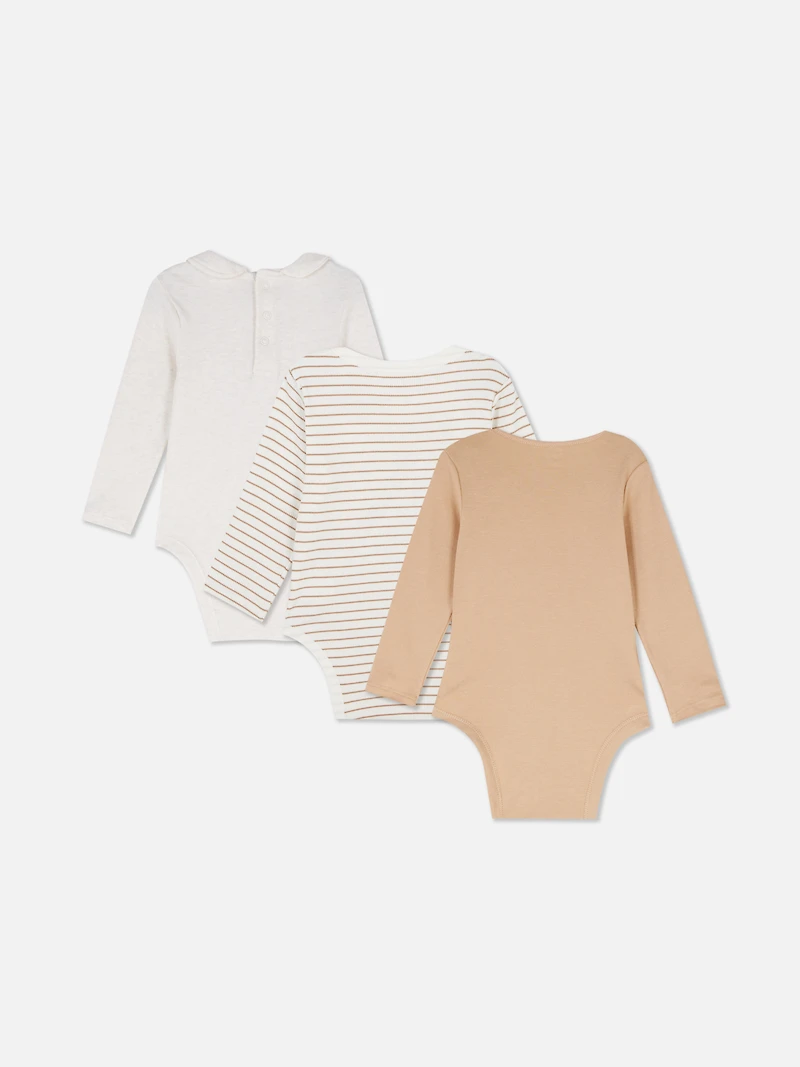 0-18mths | 3pk Room to Grow Long Sleeve Newborn Bodysuits