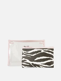 2-in-1 Zebra Toiletry Bag Set