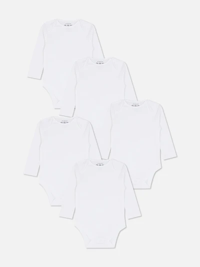 0-36mths | 5pk Essential Long Sleeve Bodysuits
