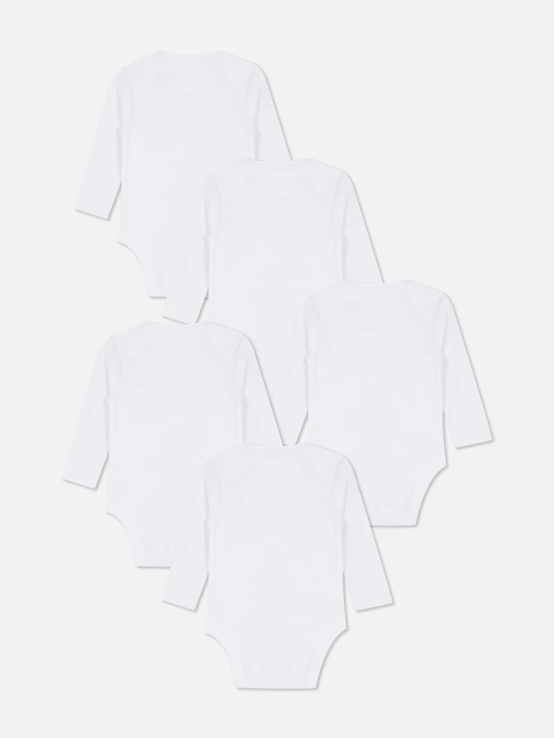 0-36mths | 5pk Essential Long Sleeve Bodysuits