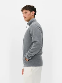 Men's Gray Heather Quarter Zip Fleece Sweatshirt