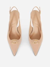 Metal Detail Slingback Heels