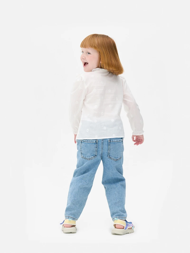 1.5-8yrs | Floral Embroidered Jeans