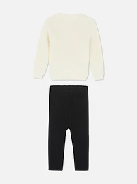 0 –36mths | Ribbed Bow Top And Pants Set