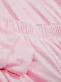 Plush Embossed Bow Pajama Set