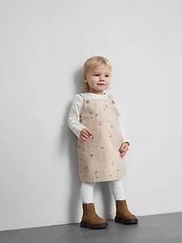 T-Shirt and Corduroy Overall Dress Set
