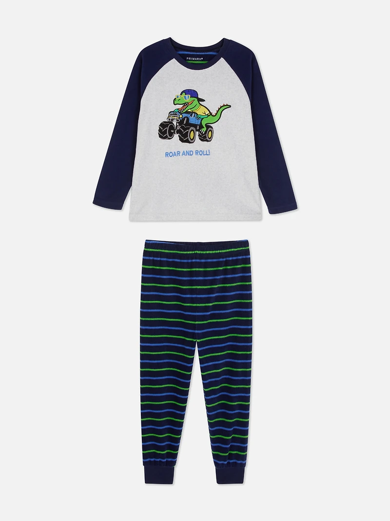 1.5-8yrs | Dinosaur Graphic Fleece Pajamas