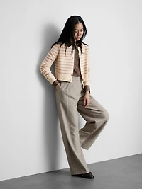 Cropped Crew Neck Cardigan