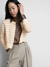 Cropped Crew Neck Cardigan