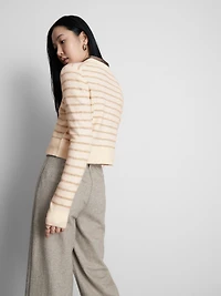 Cropped Crew Neck Cardigan