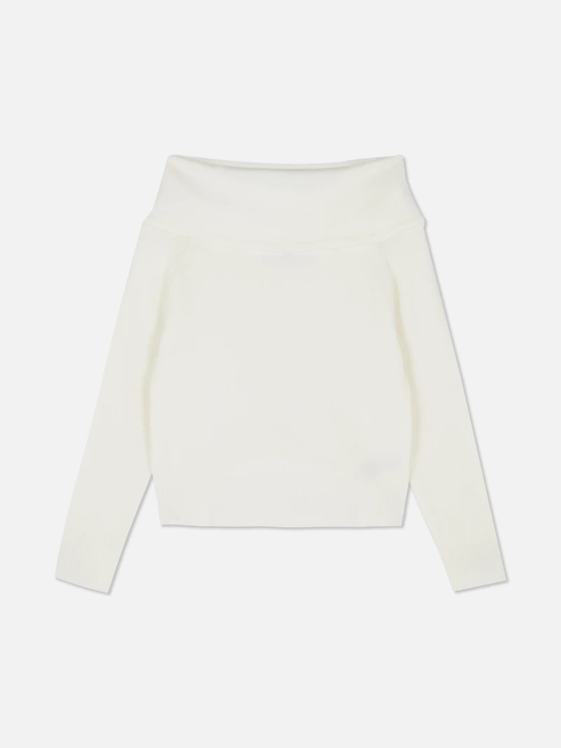 Knitted Off-the-Shoulder Sweater
