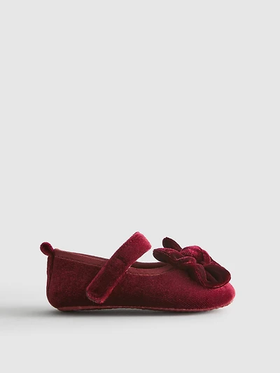 0-18mths | Newborn Velvet Ballet Pumps