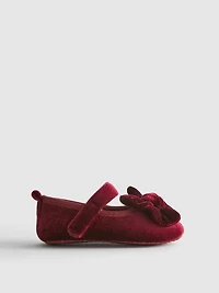 0-18mths | Newborn Velvet Ballet Pumps