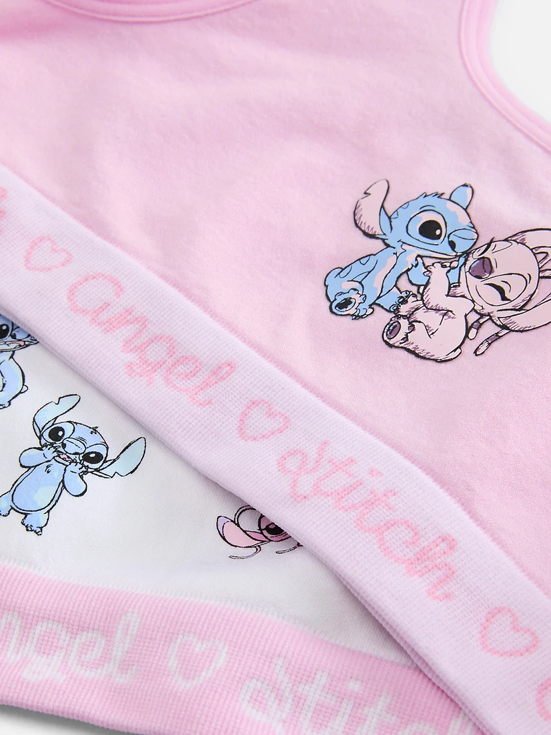 2pk Disney’s Stitch and Angel Seamless Crop Tops