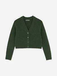 Cropped V-Neck Cardigan