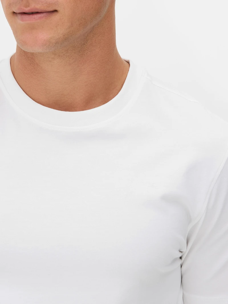 Men's White Slim Fit T-Shirt