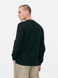 Textured Crew Neck Sweater