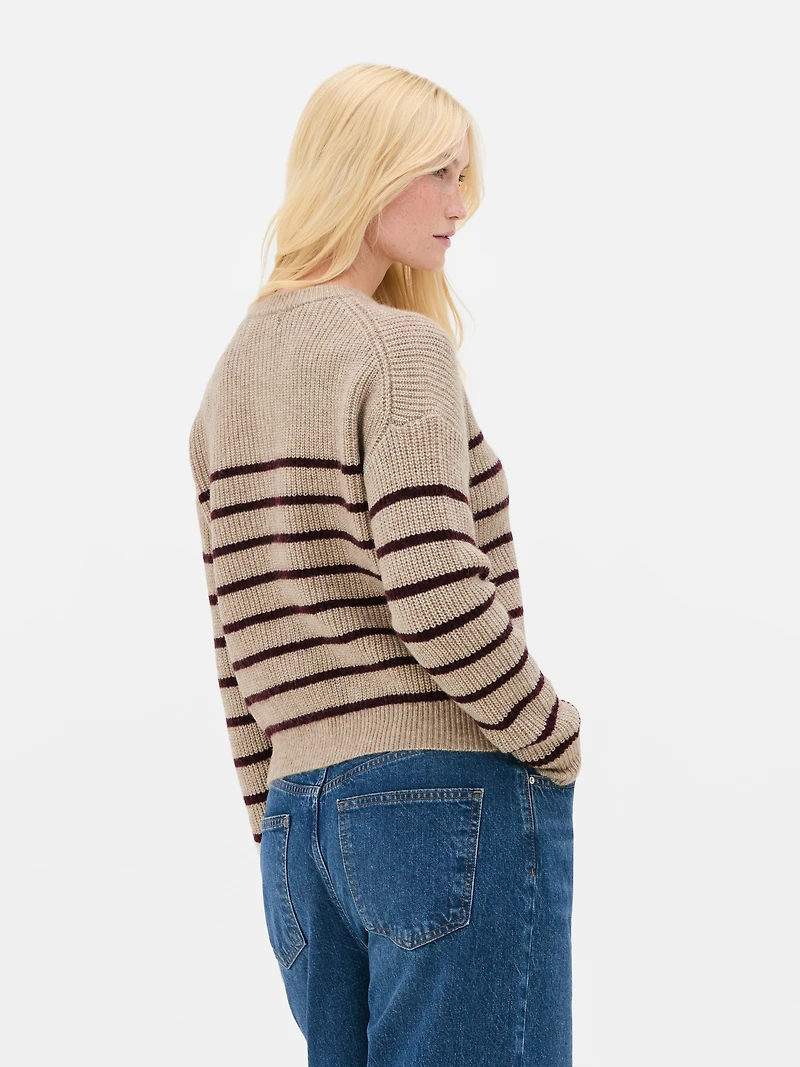 Knitted Button Placket Sweater