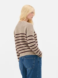 Knitted Button Placket Sweater